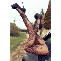 Women's Sexy Charming Floral Pattern Fishnet Pantyhose