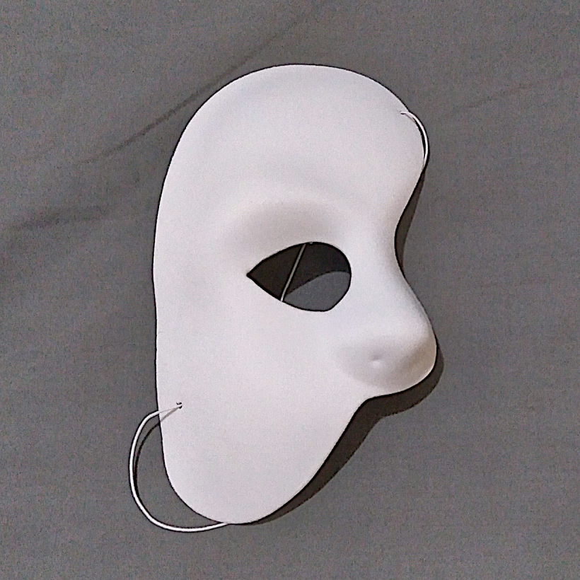 Half Face Phantom of Opera Mask White