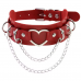 Heart Ring Leather Choker